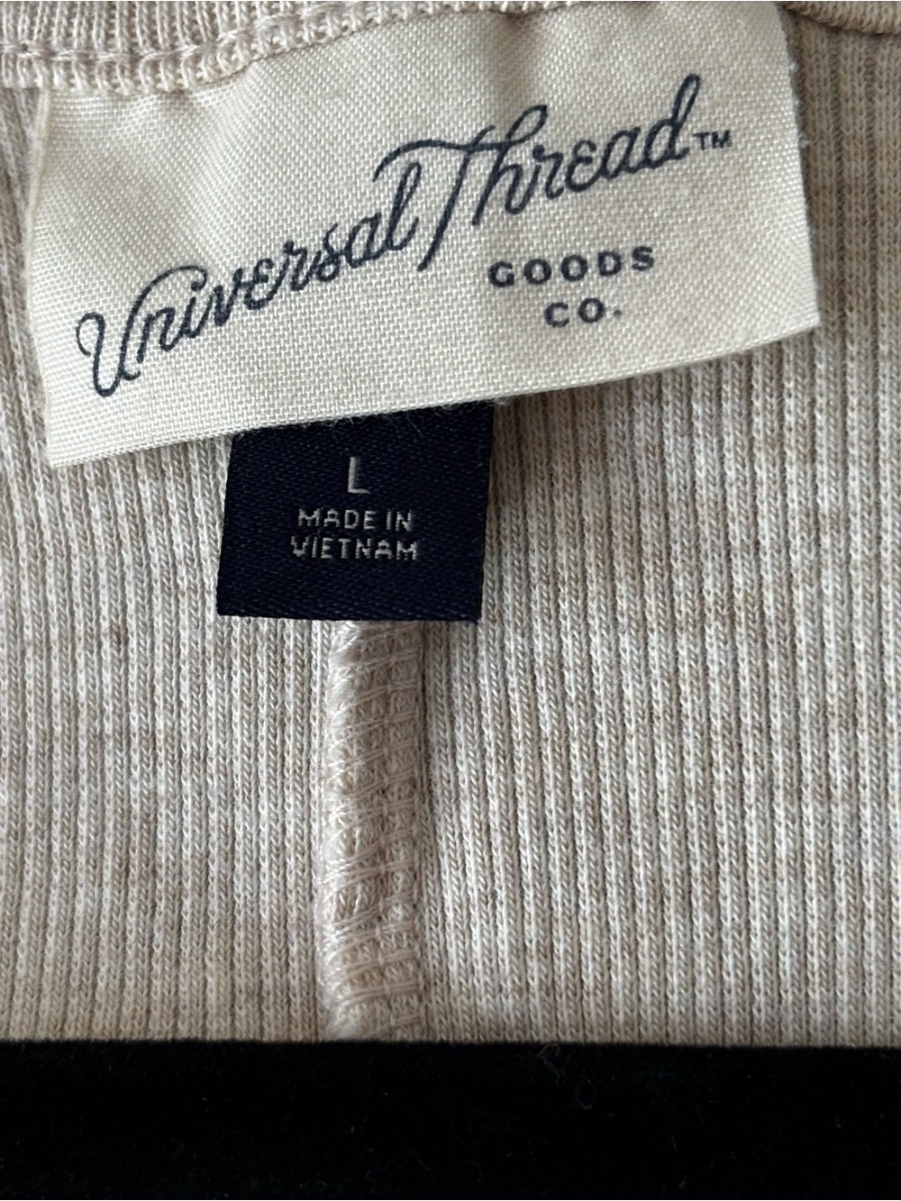 Universal Thread Short-Sleeve Ribbed Button-Front Midi Sundress Tan Size Large - Picture 4 of 5